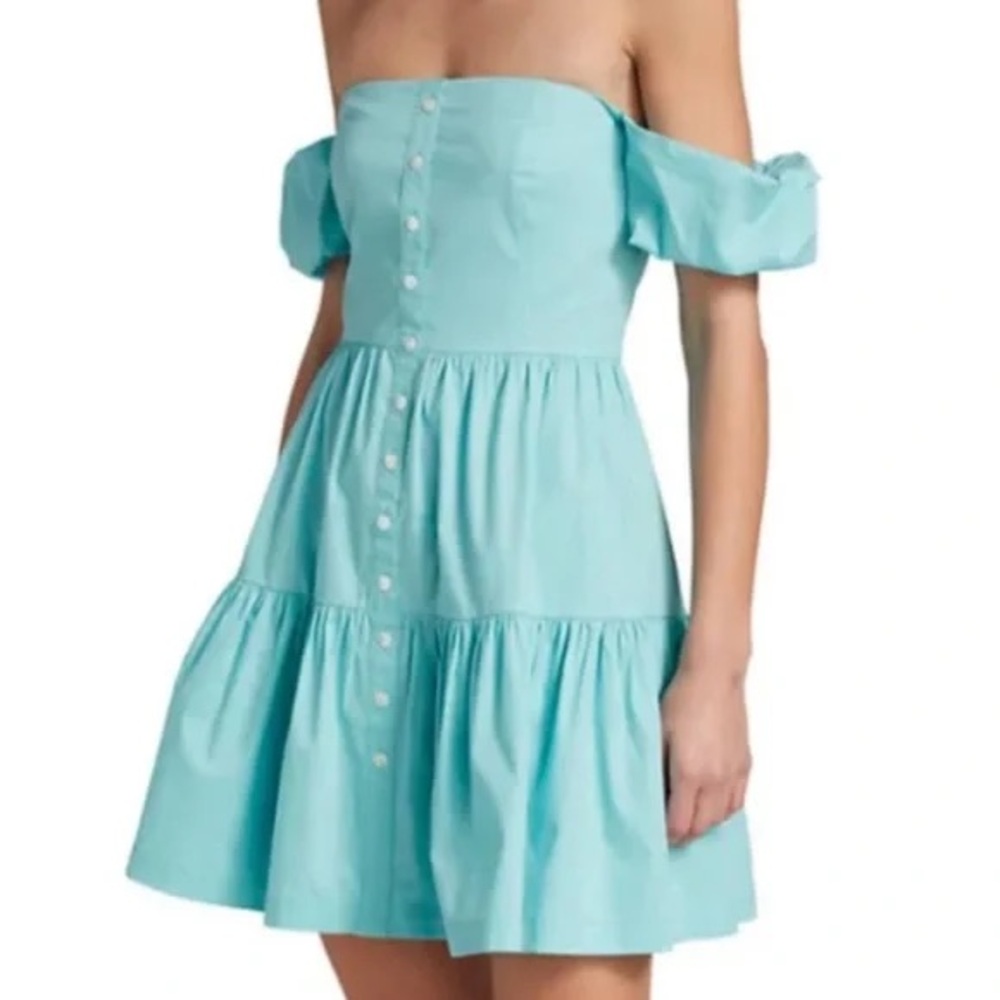 STAUD elio mini dress in blue
